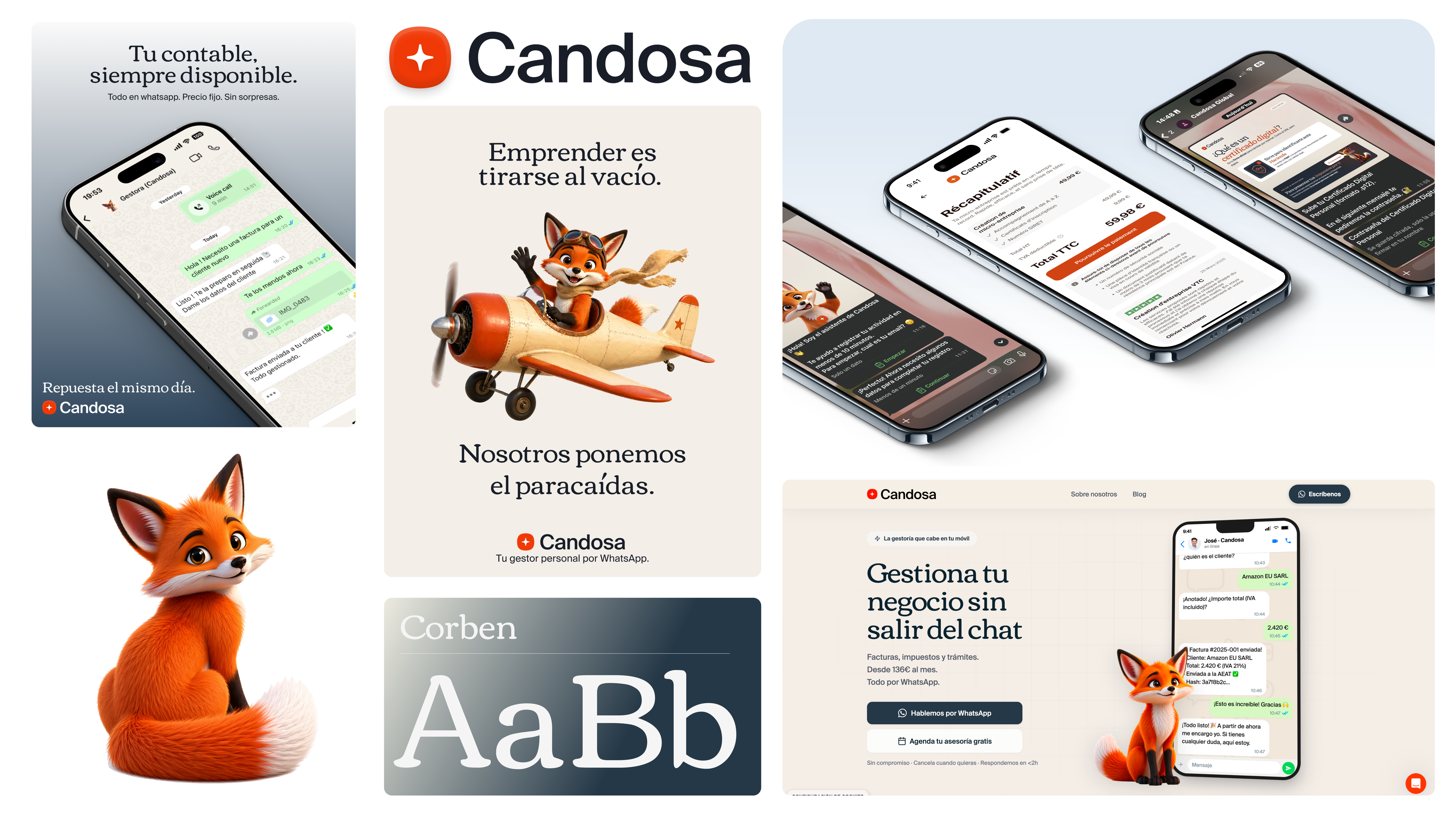 The 2025–2026 Spain maturation, the 3D fox hero, the Corben editorial serif, the WhatsApp-native product, and the campaign