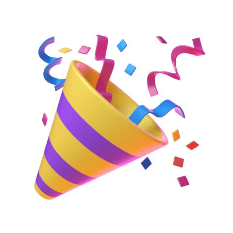 Confetti, the reward lands
