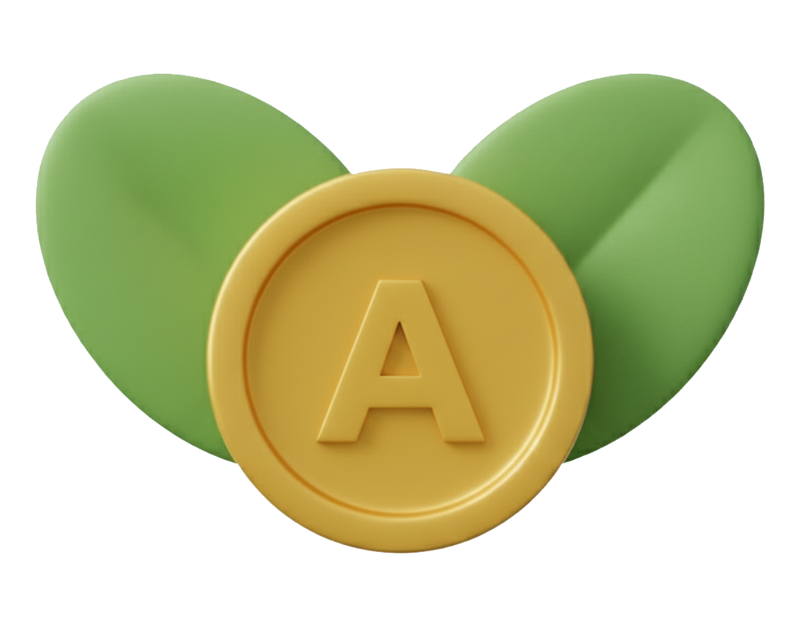 Two green seeds and a gold Joko coin, a referral begins as a seed