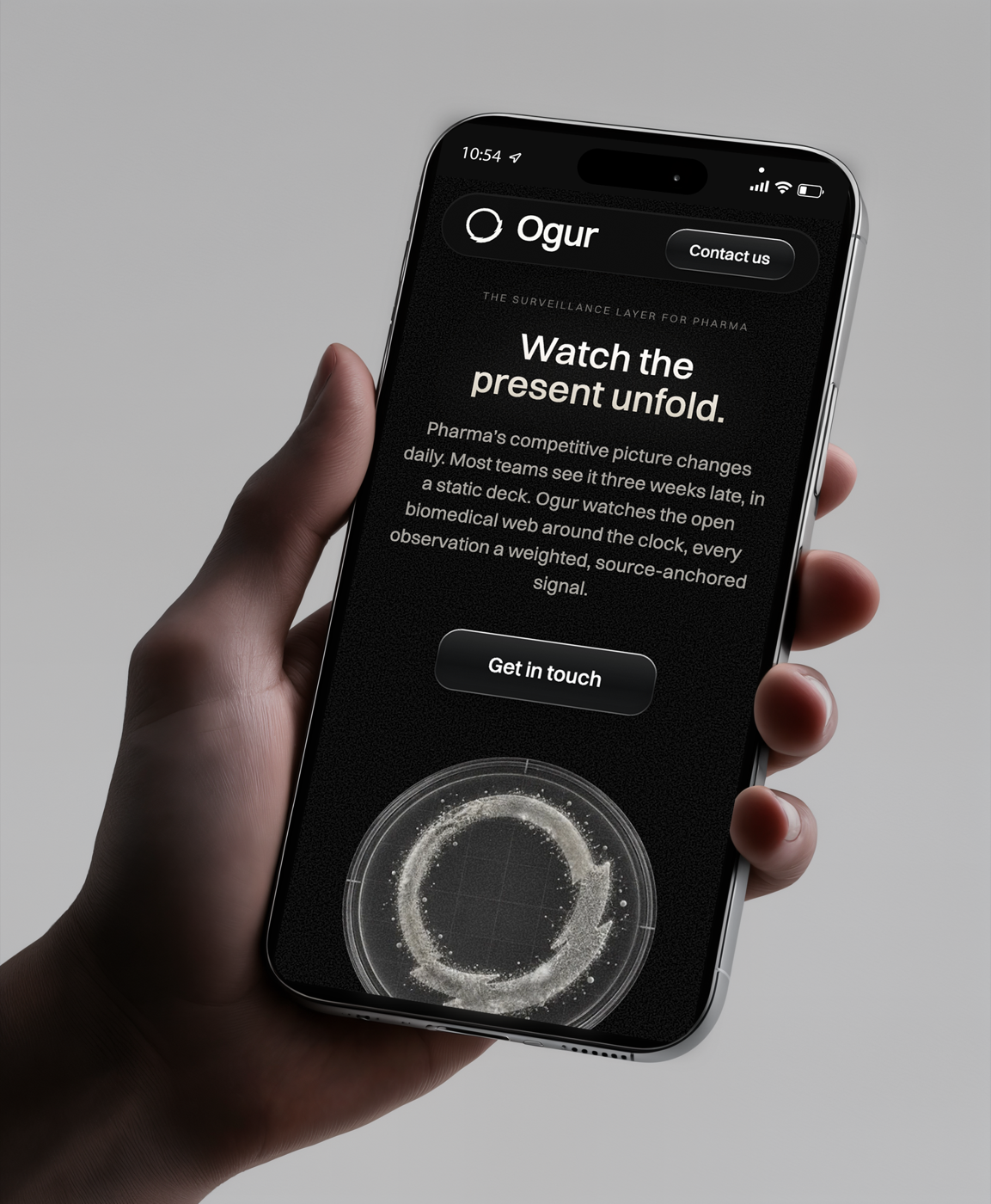 OGUR site on mobile, watch the present unfold