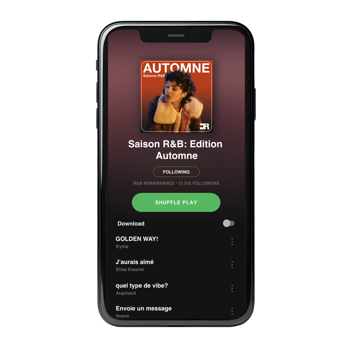 A seasonal playlist on Spotify, Saison R&B Edition Automne